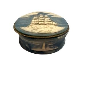 Incolay trinket Box and Belt Buckle Sailing Ships Belt Buckle